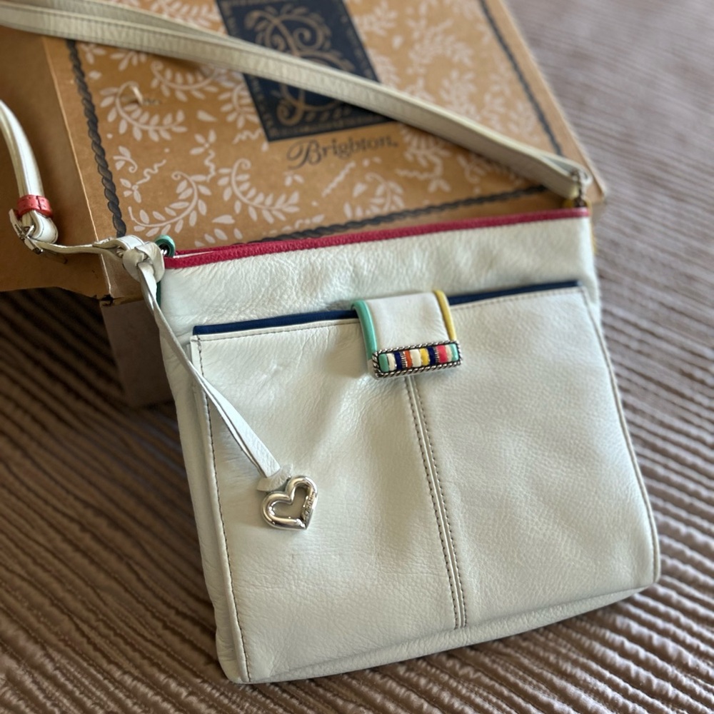 Brighton white leather purse